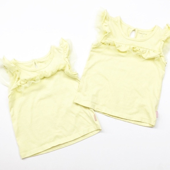 BCBGirls little girls neon yellow ruffle top set - Picture 1 of 4
